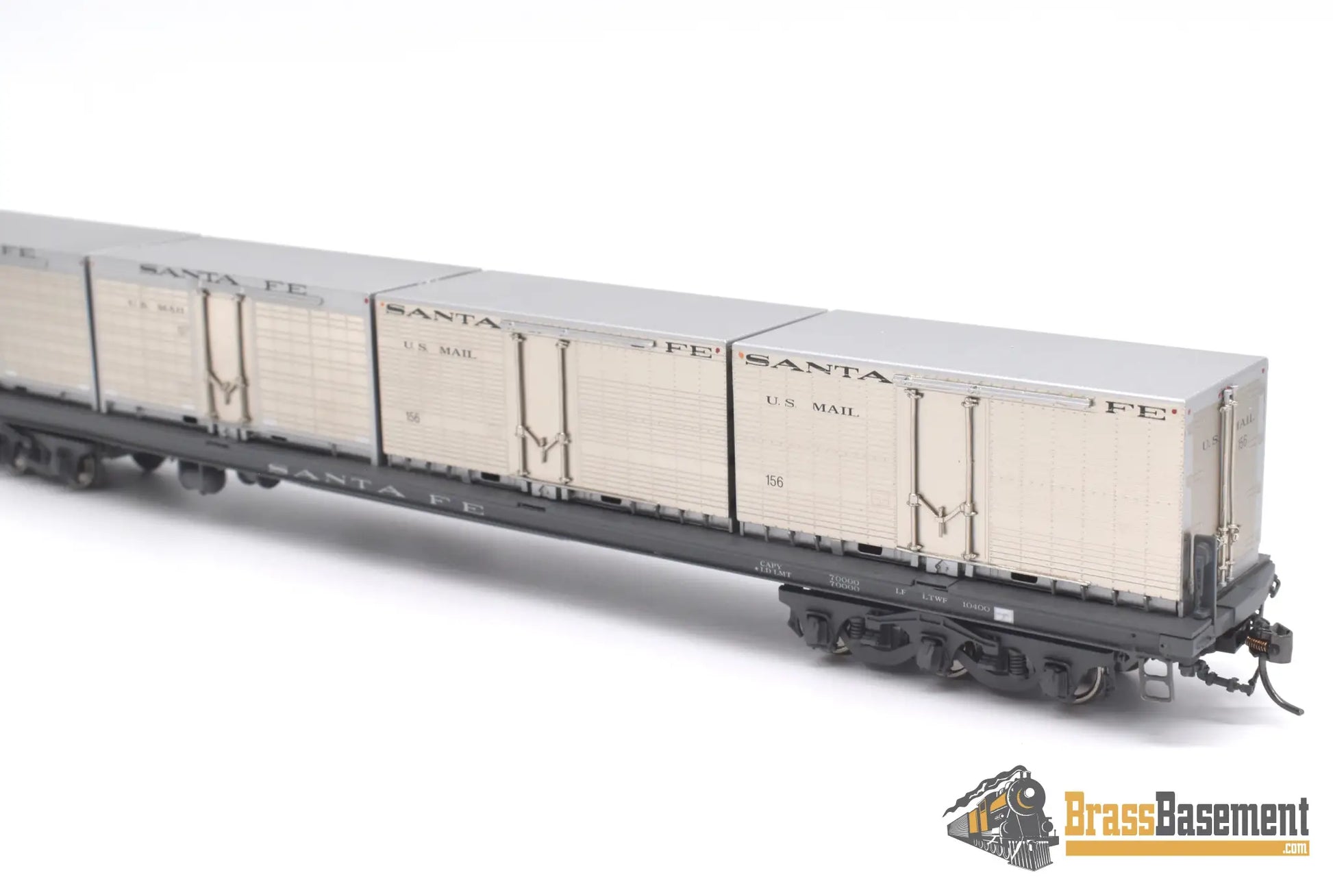 Ho Brass - Coach Yard 0477.1 Atsf Santa Fe Mail Container Flat #212 Factory Painted Sam - Tech