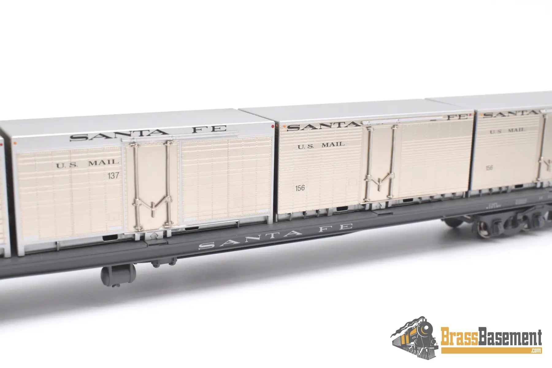 Ho Brass - Coach Yard 0477.1 Atsf Santa Fe Mail Container Flat #212 Factory Painted Sam - Tech