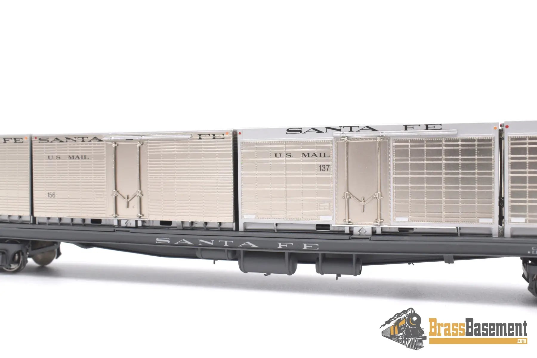 Ho Brass - Coach Yard 0477.1 Atsf Santa Fe Mail Container Flat #212 Factory Painted Sam - Tech