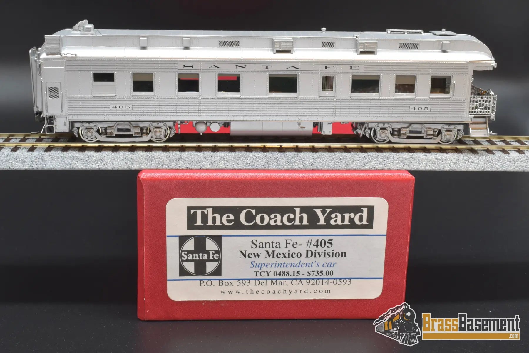 Ho Brass - Coach Yard 0488.15 Atsf New Mexico Division Superintendents Car #405 Factory Painted