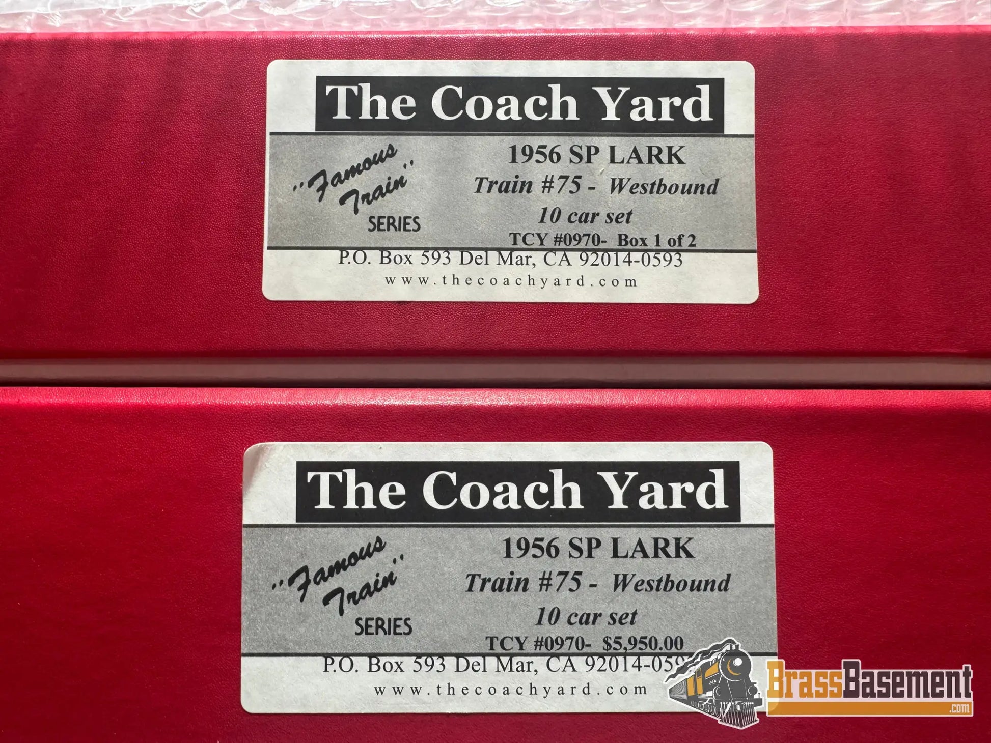 HO Brass - Coach Yard 0970 The 1956 ’Lark’ Train - Two-Tone Paint! 10 Car Set - Mint Passenger