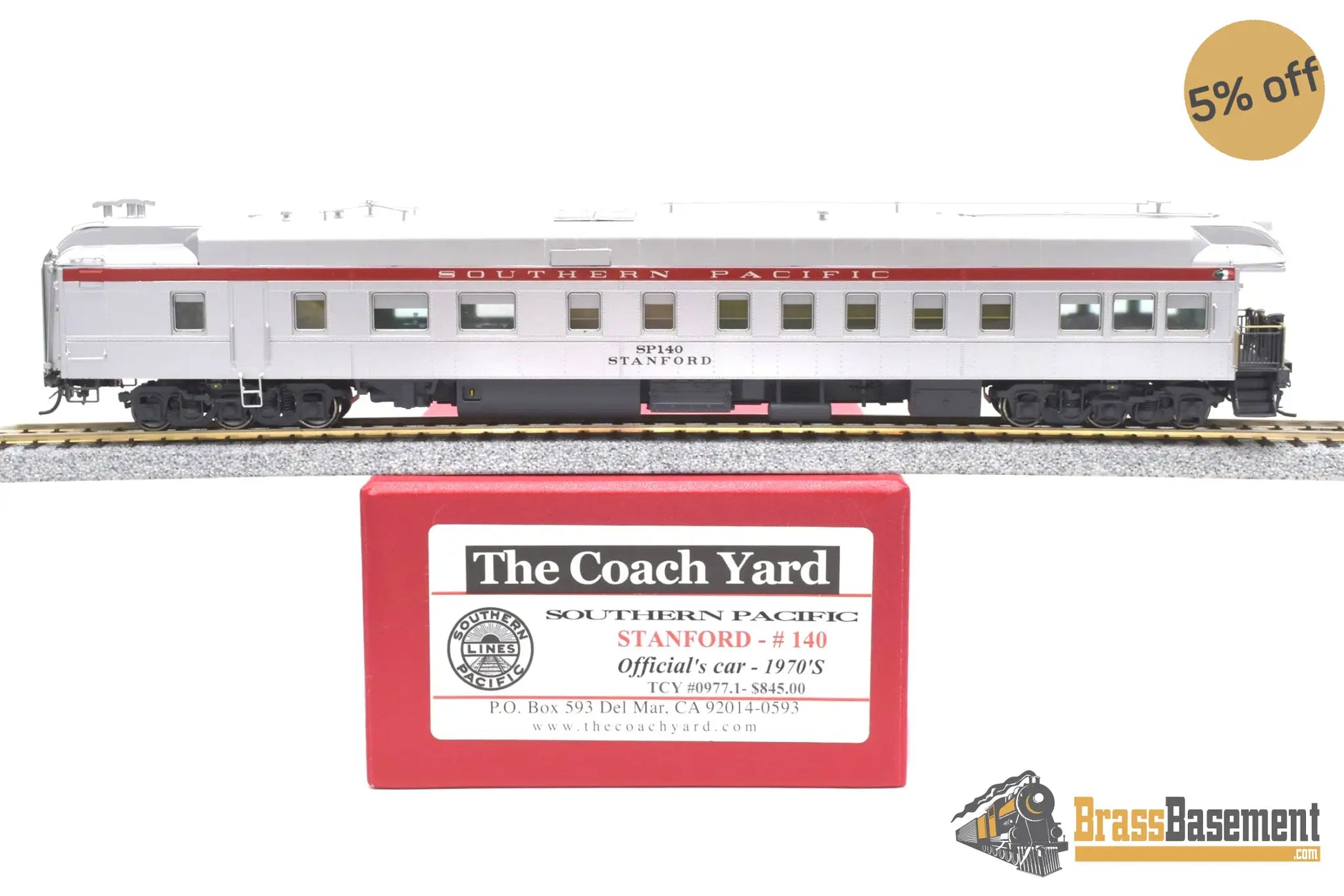Ho Brass - Coach Yard 0977.1 Southern Pacific Sp Business Car ’Stanford’ #140 F/P Rare Passenger