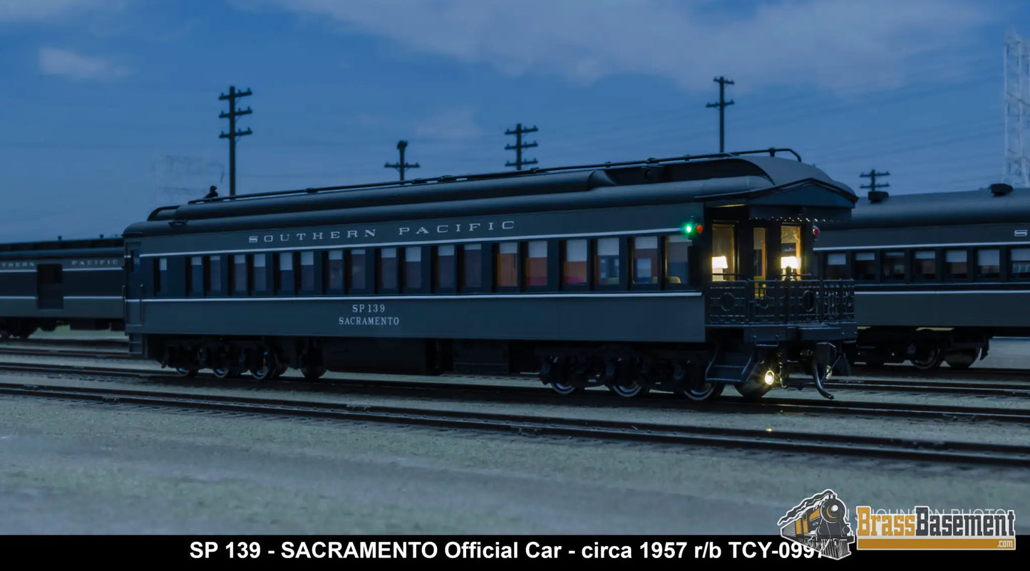 Ho Brass - Coach Yard 0997.1 Southern Pacific Sp Official’s Car ’Sacramento’ #139 F/P 1957