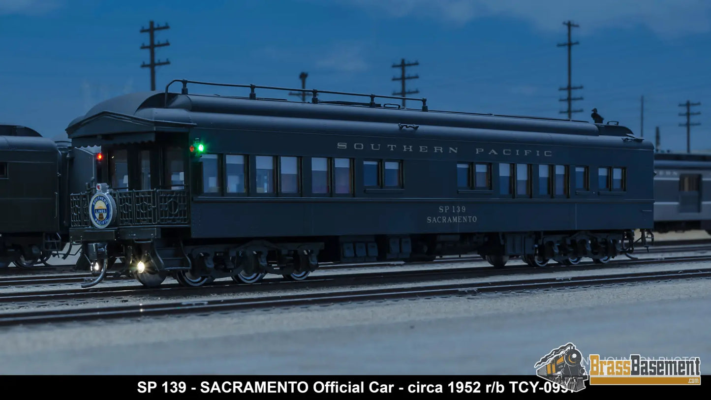 Ho Brass - Coach Yard 0997 Southern Pacific Sp Official’s Car ’Sacramento’ #139 F/P 1952 Dark