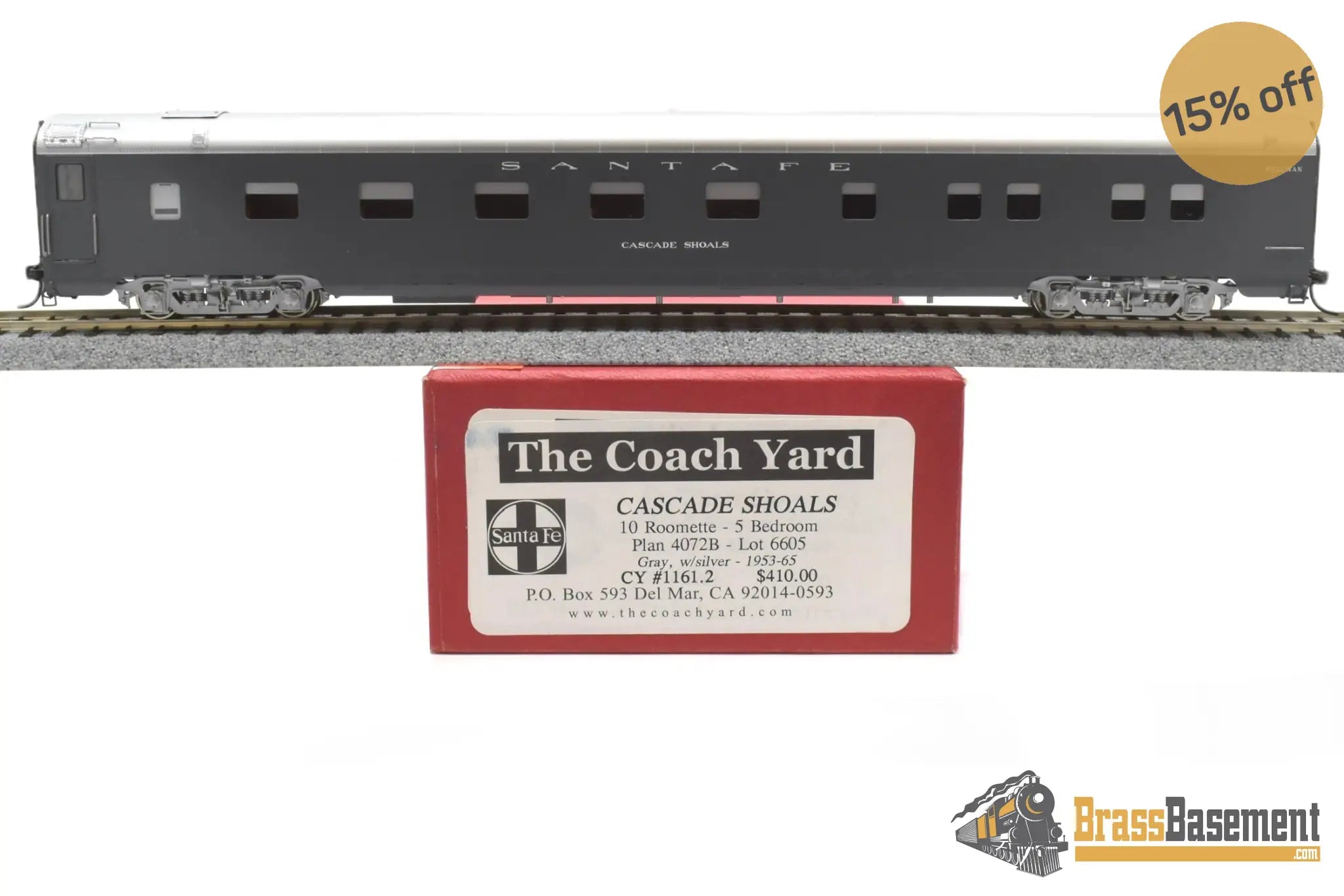 HO Brass - Coach Yard 1161.2 ATSF Santa Fe ‘Cascade Shoals’ Pullman 10 ...