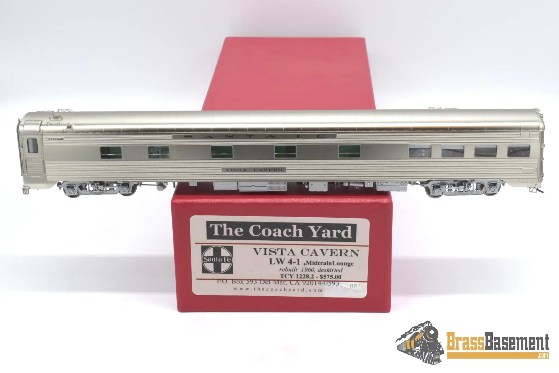 Ho Brass - Coach Yard 1228.2 Atsf Santa Fe ‘Vista Cavern’ 4 - 1 Lounge Rebuilt 1960 For