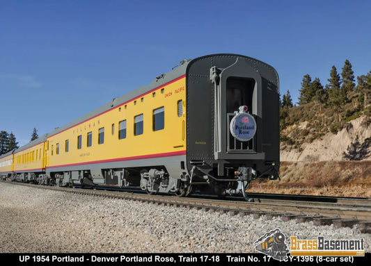 HO Brass - Coach Yard 1396 The Union Pacific ’Portland Rose’ Train - Overland Paint! 8 Cars Brand NEW Passenger