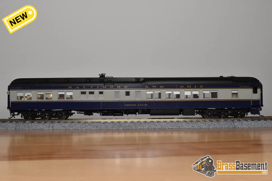 HO Brass - Coach Yard 1463D Baltimore & Ohio B&O 8 Section Restaurant Lounge Car - ’Creek Club’ - NEW Passenger