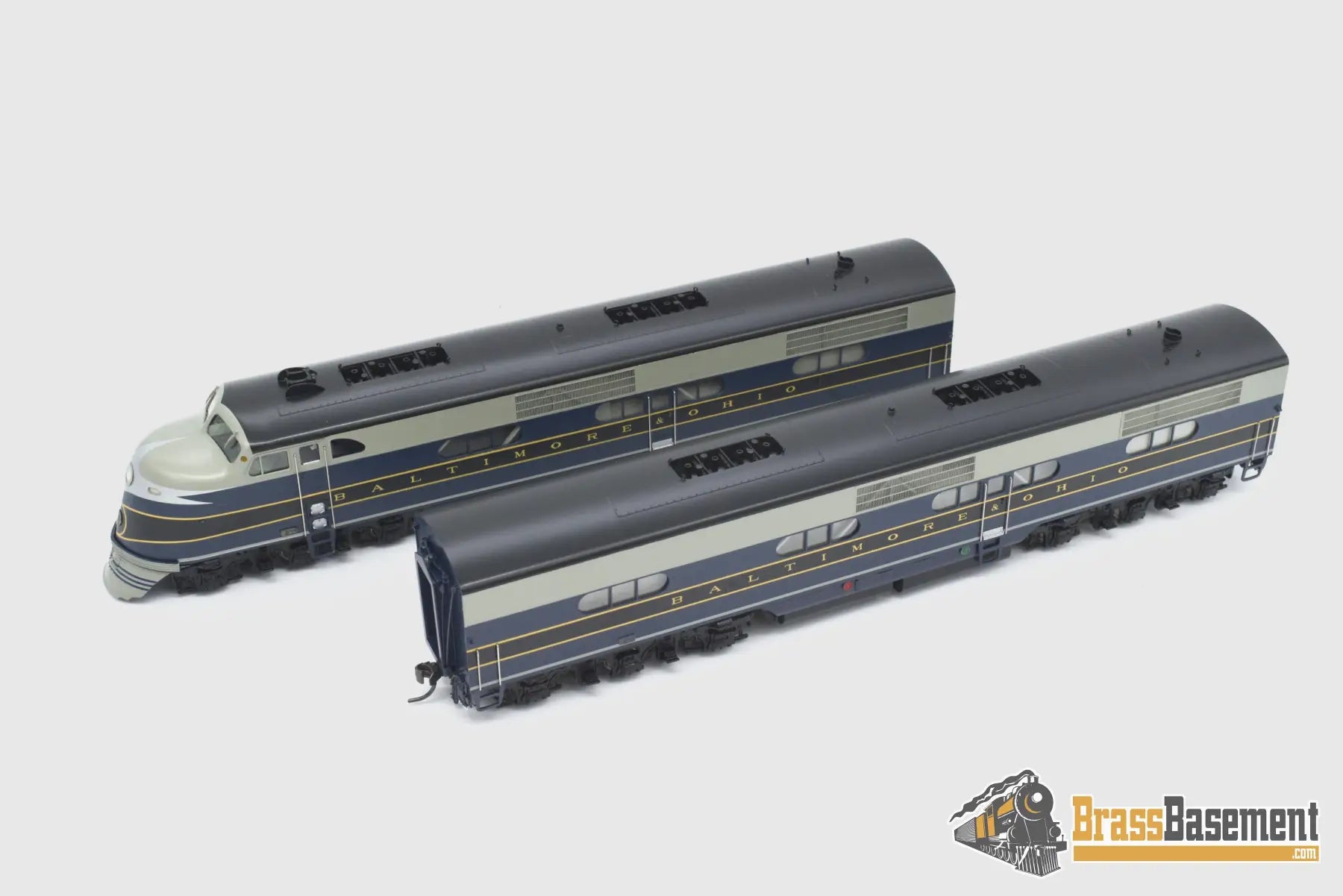 Ho Brass - Coach Yard 2100 B&O Baltimore & Ohio Ea - Eb As - Delivered Set Gorgeous Paint Diesel