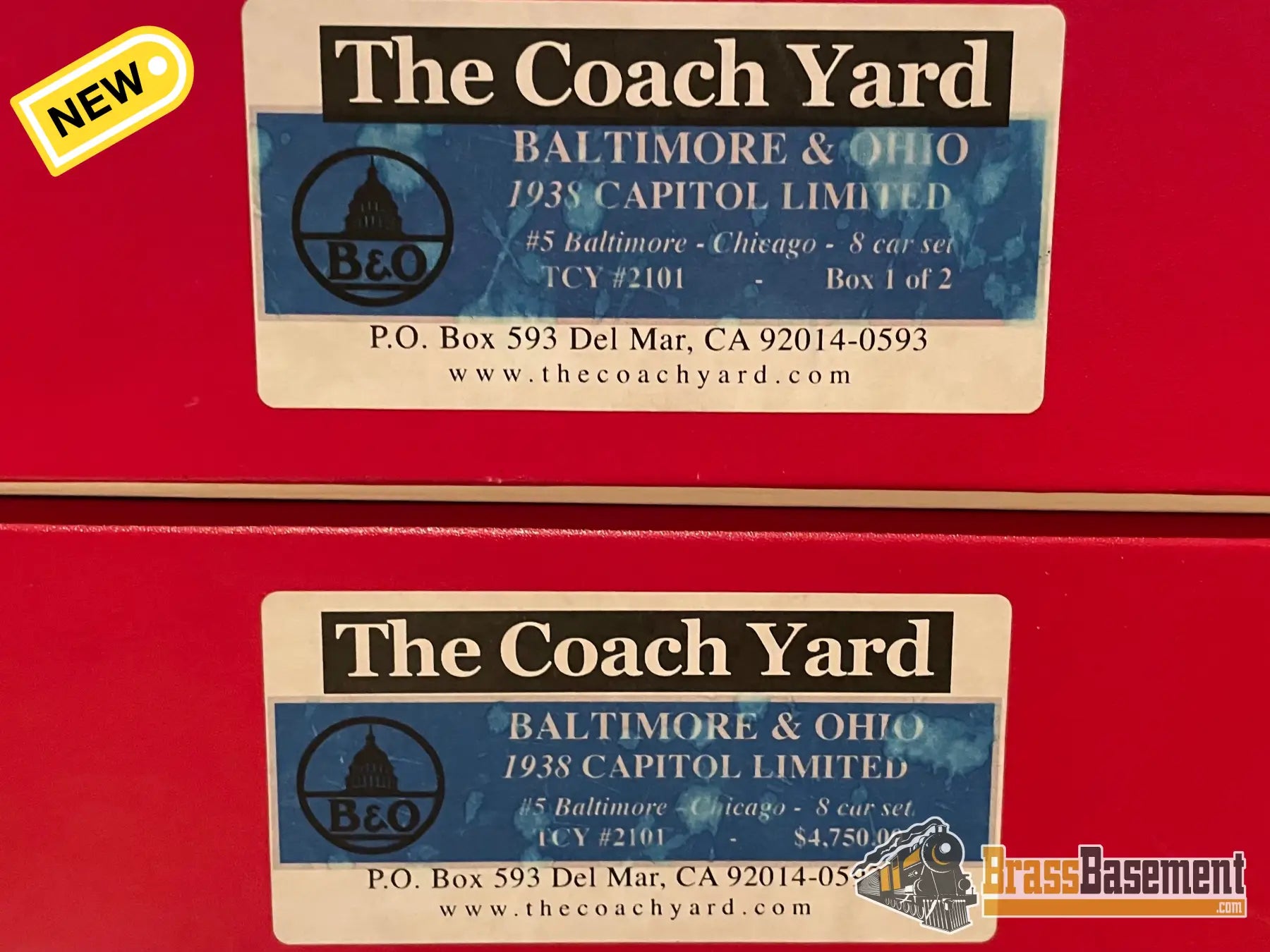 HO Brass - Coach Yard 2101 Baltimore & Ohio B&O 1938 ’Capitol Limited’ Train #5 - 8 Car Set - Passenger