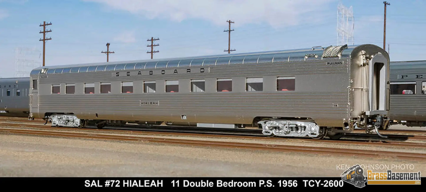 Ho Brass - Coach Yard 2600 The ’Silver Meteor’ Train Stainless Seaboard Rf&P Prr 7 Car Brand