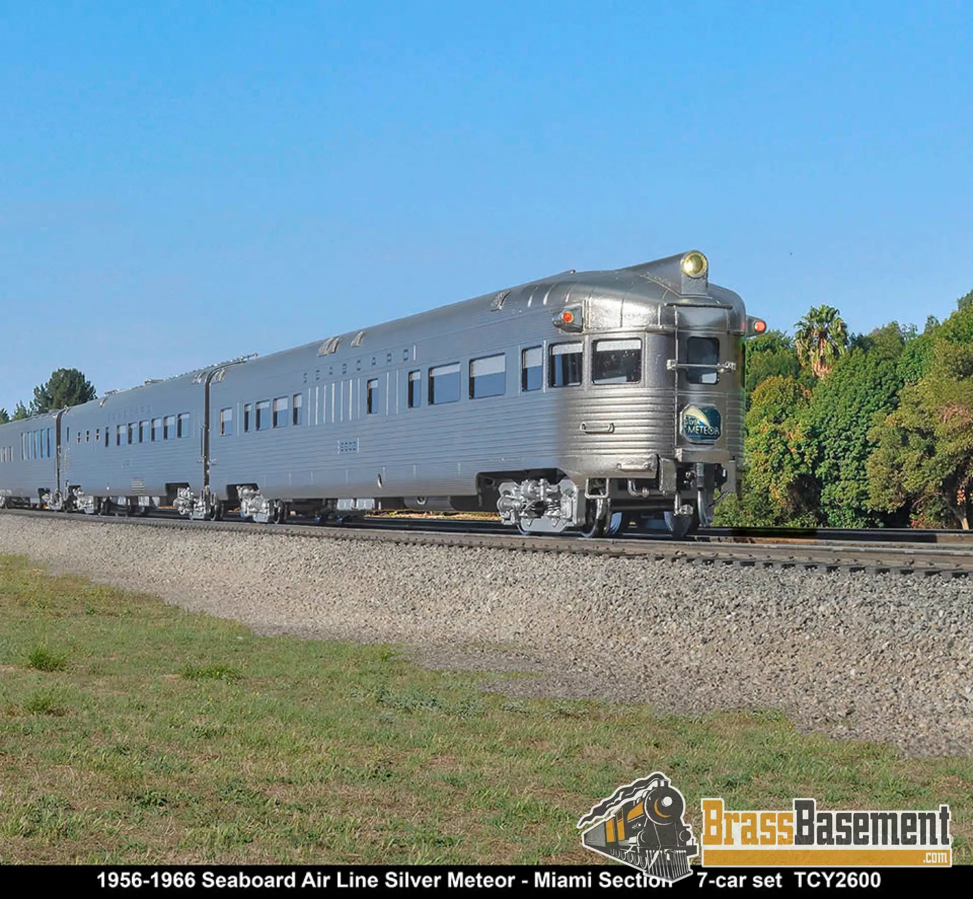 Ho Brass - Coach Yard 2600 The ’Silver Meteor’ Train Stainless Seaboard Rf&P Prr 7 Car Brand