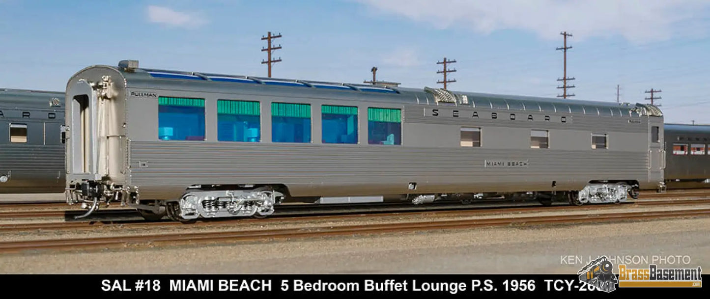 Ho Brass - Coach Yard 2600 The ’Silver Meteor’ Train Stainless Seaboard Rf&P Prr 7 Car Brand