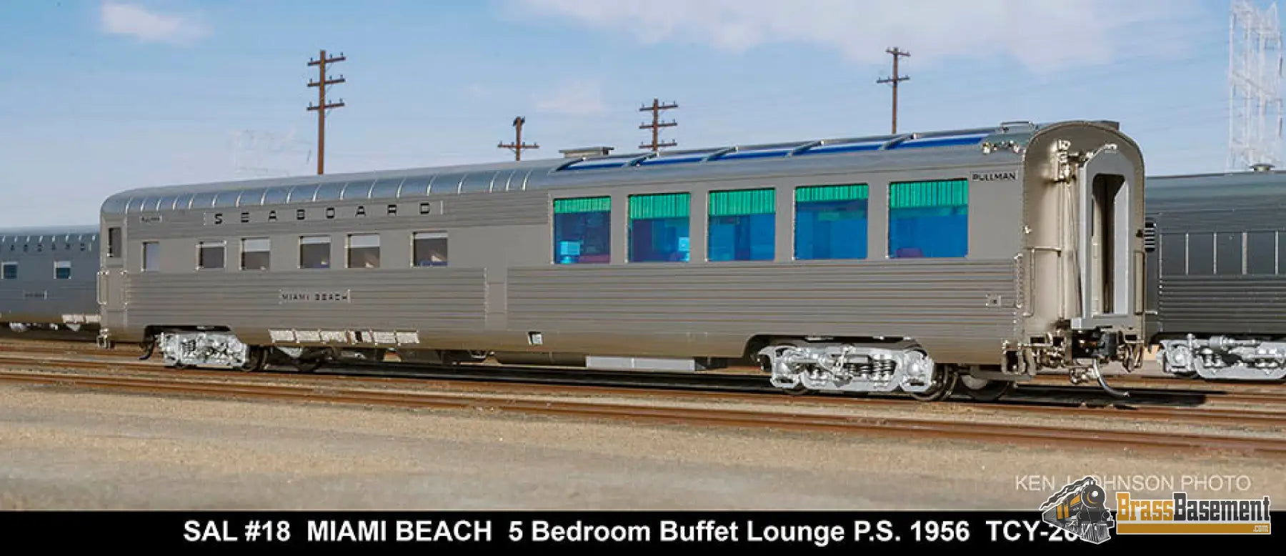 Ho Brass - Coach Yard 2600 The ’Silver Meteor’ Train Stainless Seaboard Rf&P Prr 7 Car Brand