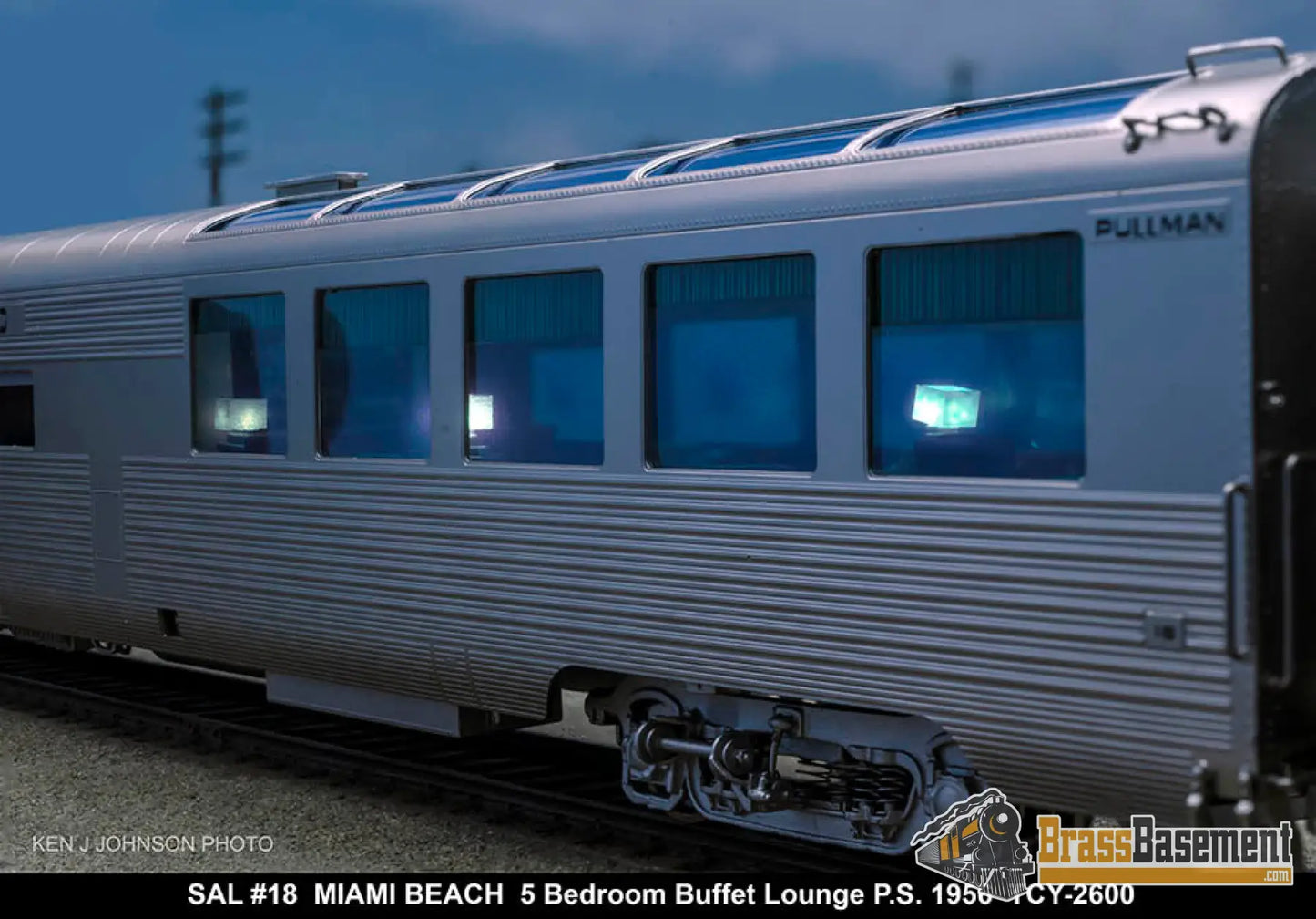 Ho Brass - Coach Yard 2600 The ’Silver Meteor’ Train Stainless Seaboard Rf&P Prr 7 Car Brand