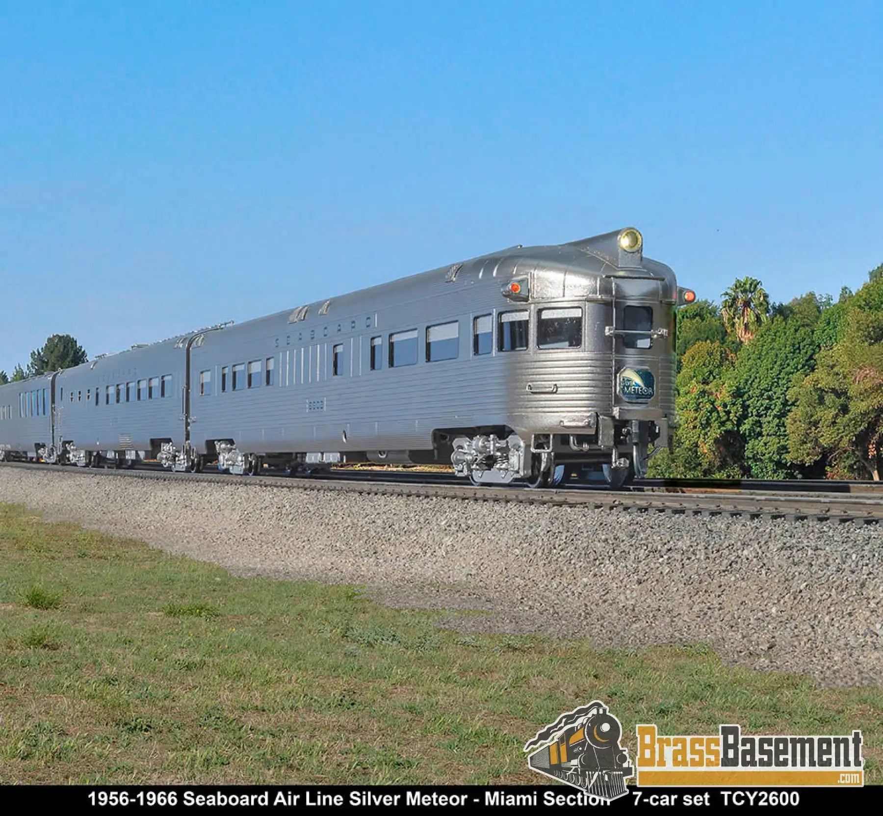 Ho Brass - Coach Yard 2600 The ’Silver Meteor’ Train Stainless Seaboard Rf&P Prr 7 Car Brand