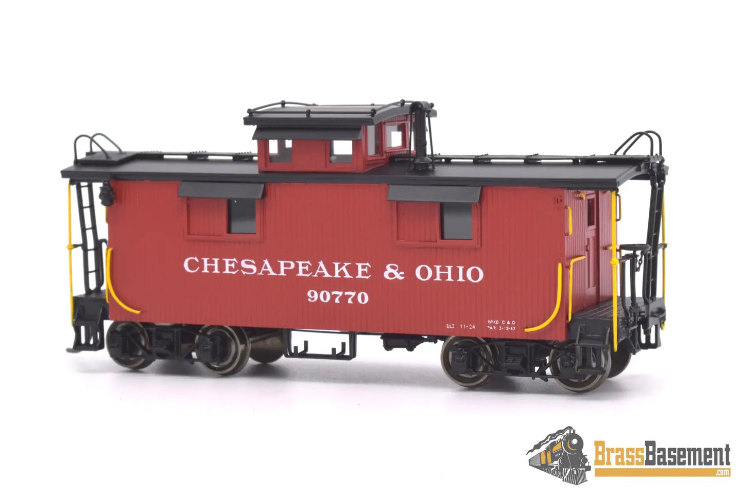 Ho Brass - Div Chesapeake & Ohio C&O 6 Window Cupola Caboose #90770 Factory Painted Red