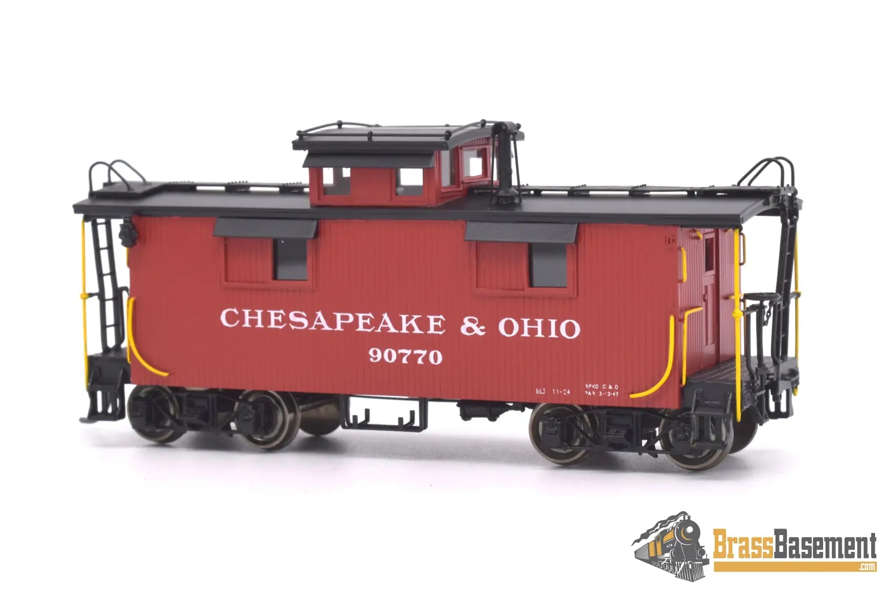 Ho Brass - Div Chesapeake & Ohio C&O 6 Window Cupola Caboose #90770 Factory Painted Red