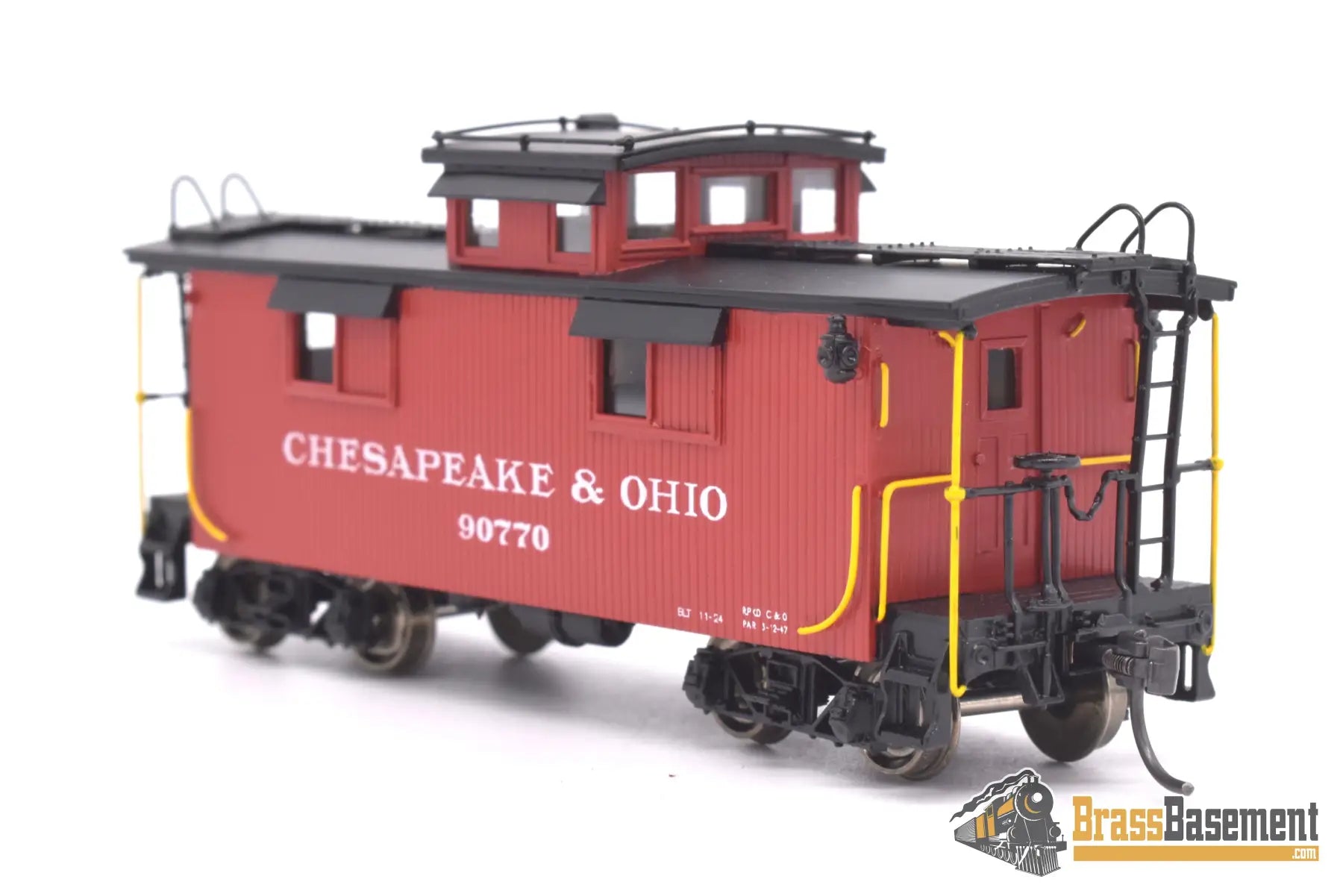 Ho Brass - Div Chesapeake & Ohio C&O 6 Window Cupola Caboose #90770 Factory Painted Red