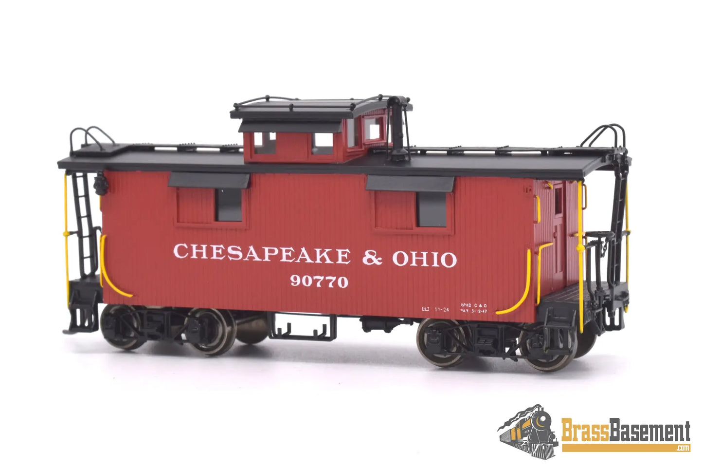 Ho Brass - Div Chesapeake & Ohio C&O 6 Window Cupola Caboose #90770 Factory Painted Red