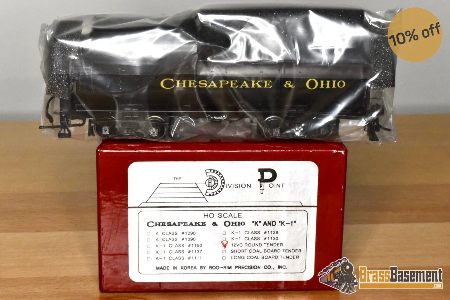 HO Brass DIV DP Chesapeake & Ohio C&O 12VC Tender Only F/P MINT Steam
