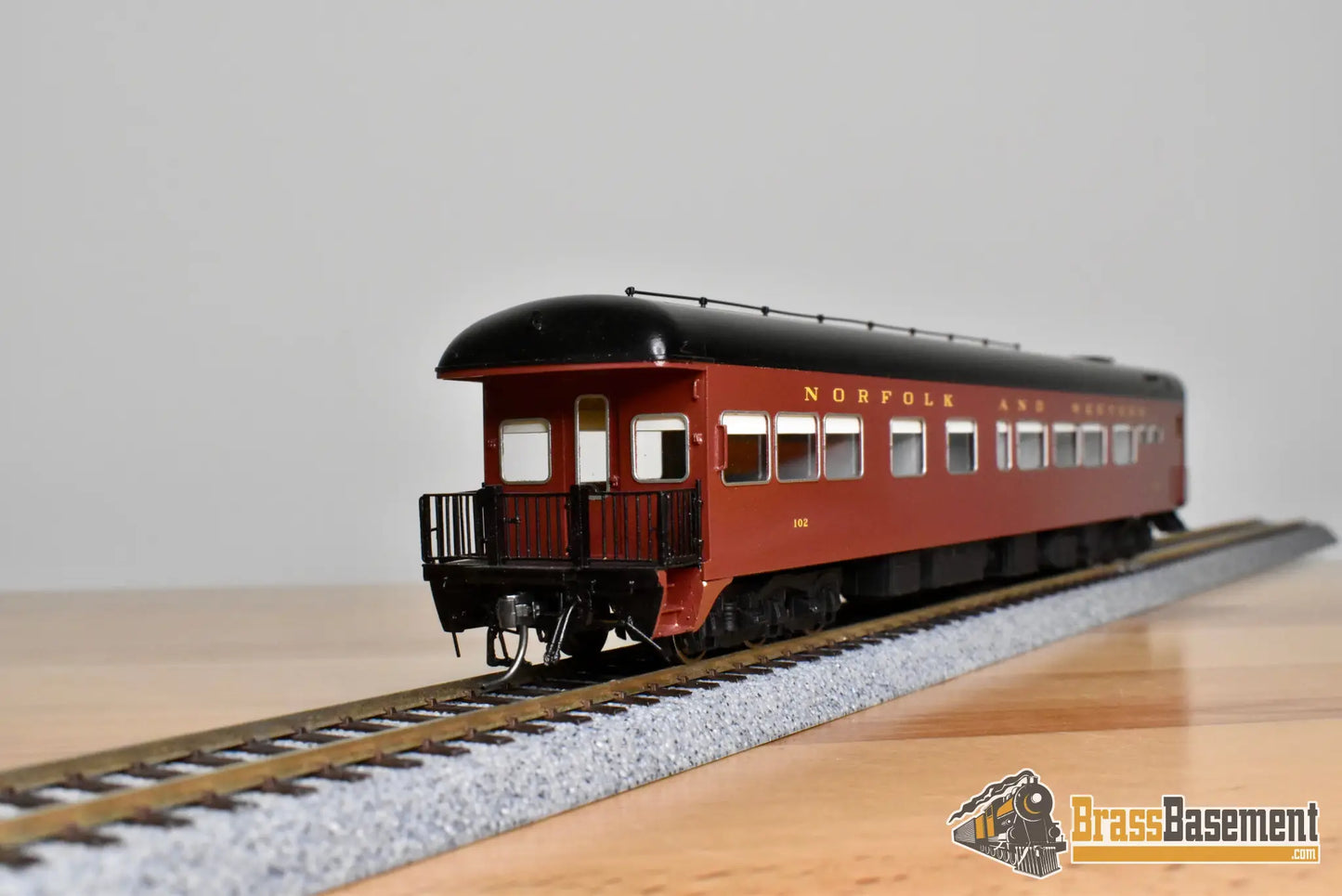 HO Brass - DIV N&W Norfolk & Western Business Car #102 FP Maroon - Mint - Passenger