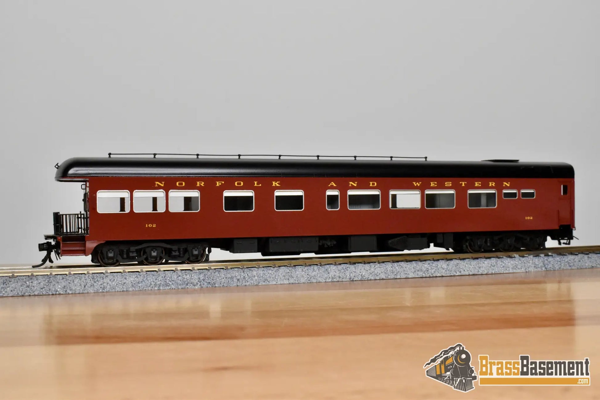 HO Brass - DIV N&W Norfolk & Western Business Car #102 FP Maroon - Mint - Passenger