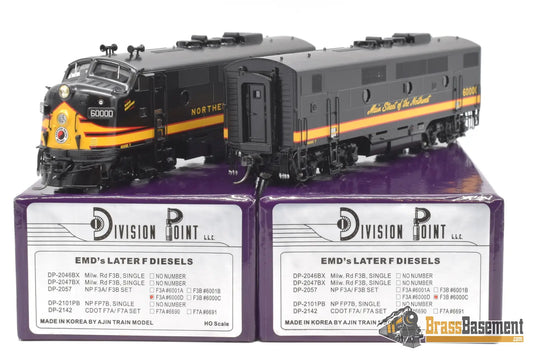 Ho Brass - Division Point 2057 Northern Pacific Np F3 Ab Set #6000 Main Street Scheme F/P Mint