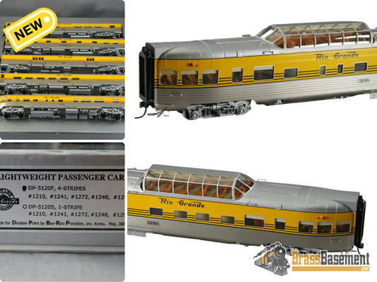 HO Brass - Division Point 5120F Rio Grande DRGW ’Royal Gorge’ Passenger Set - F/P 4 Stripe Passenger