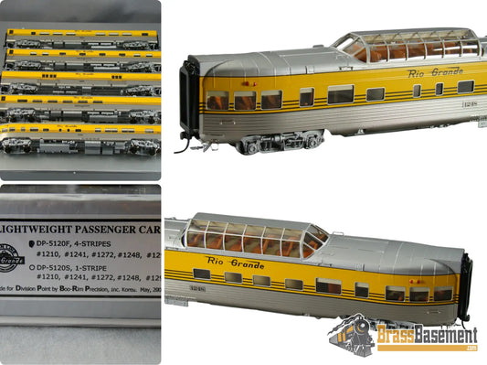 HO Brass - Division Point 5120F Rio Grande DRGW ’Royal Gorge’ Passenger Set - F/P 4 Stripe Passenger