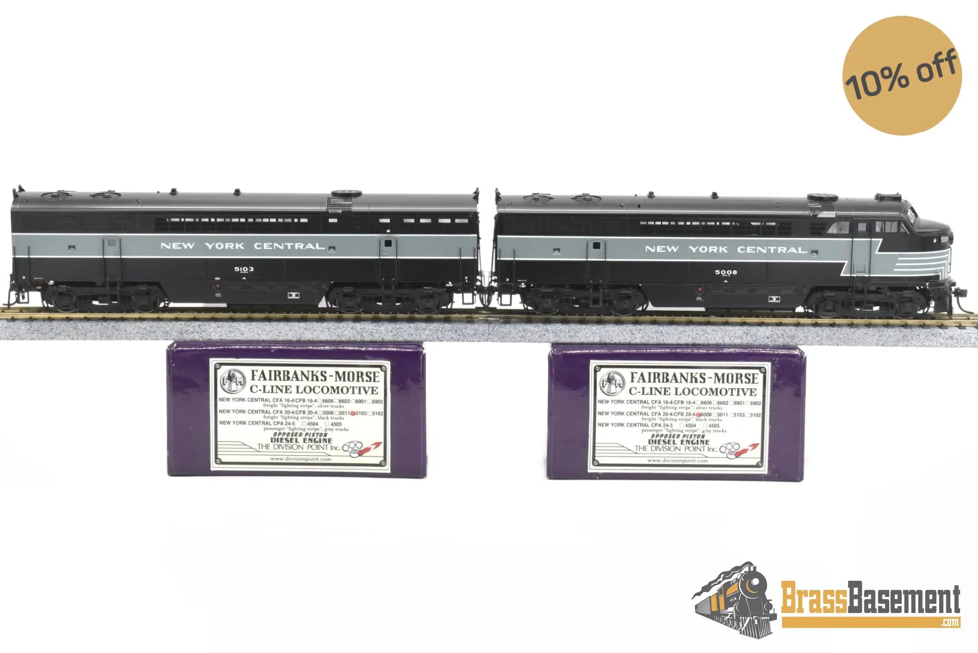 Ho Brass - Division Point Cfa-24 Cfb-24 New Yorkcemtral Nyc C-Liner Ab Set- Lightning Stripe Diesel