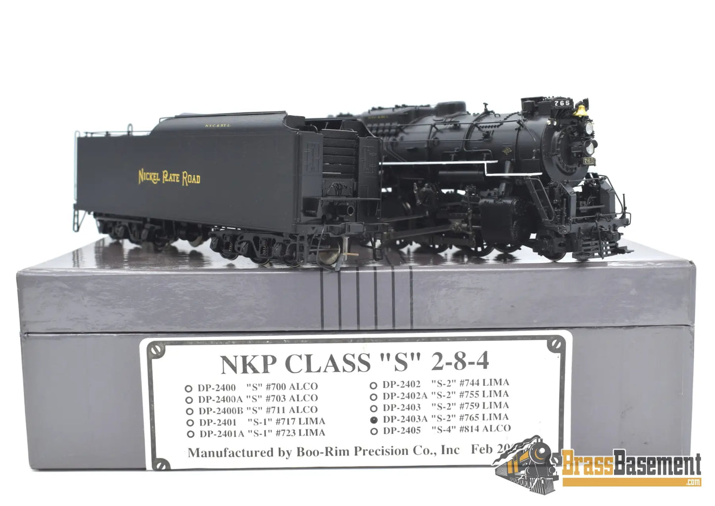 Ho Brass - Division Point Nickel Plate 765 2 - 8 - 4 Berkshire Boo - Rim Steam