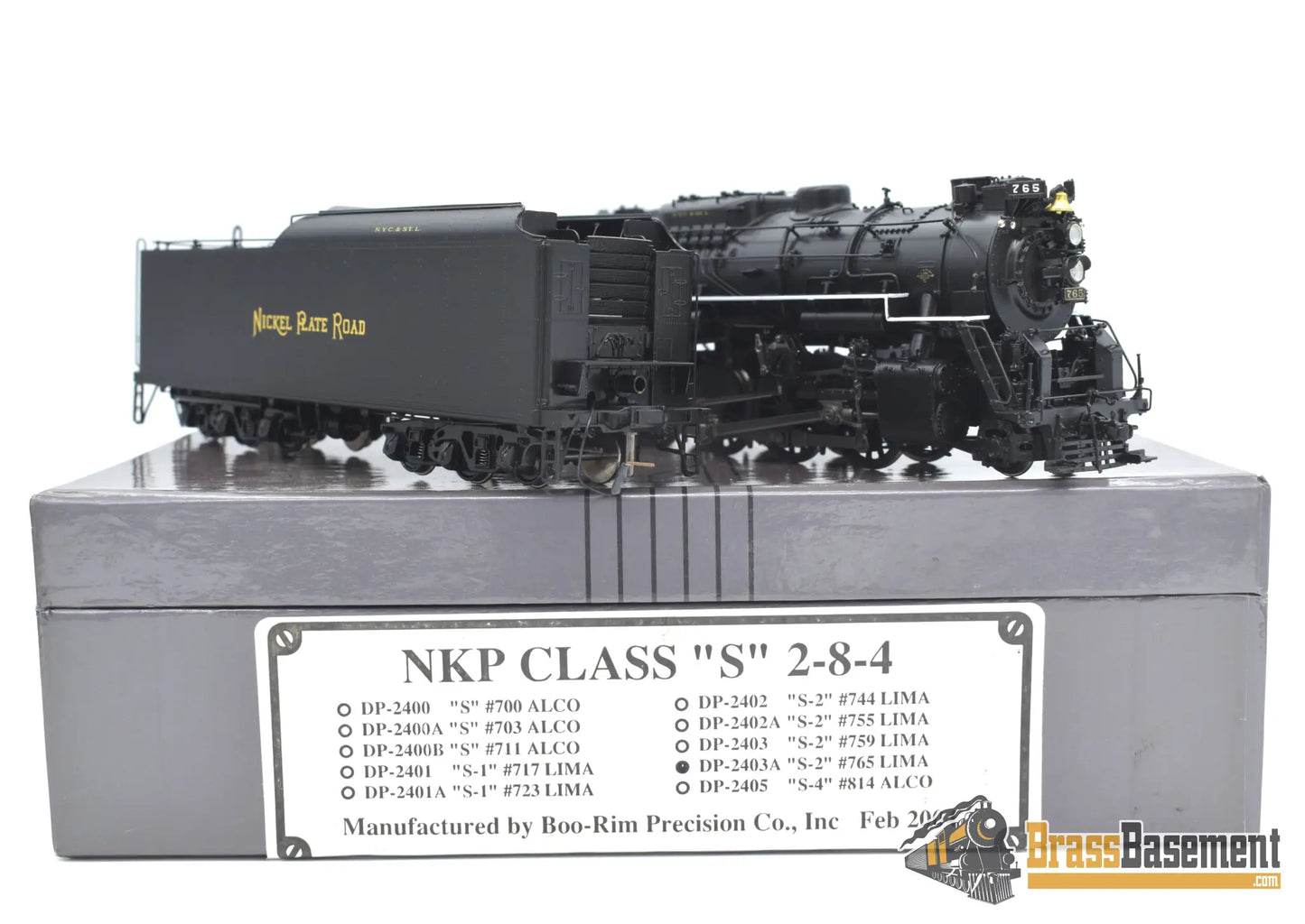 Ho Brass - Division Point Nickel Plate 765 2 - 8 - 4 Berkshire Boo - Rim Steam