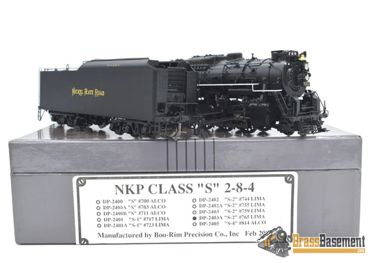 Ho Brass - Division Point Nickel Plate 765 2 - 8 - 4 Berkshire Boo - Rim Steam