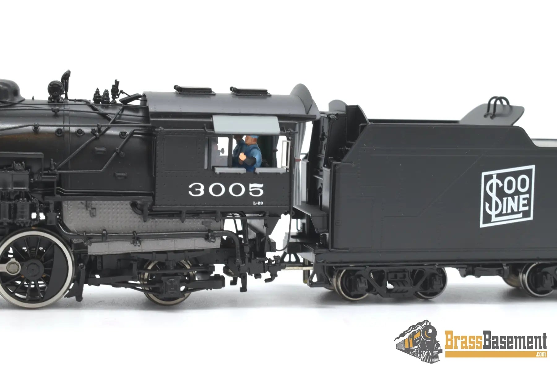 Ho Brass - Division Point Soo Line L - 20 #3005 2 - 8 - 2 Mikado Factory Paint Steam