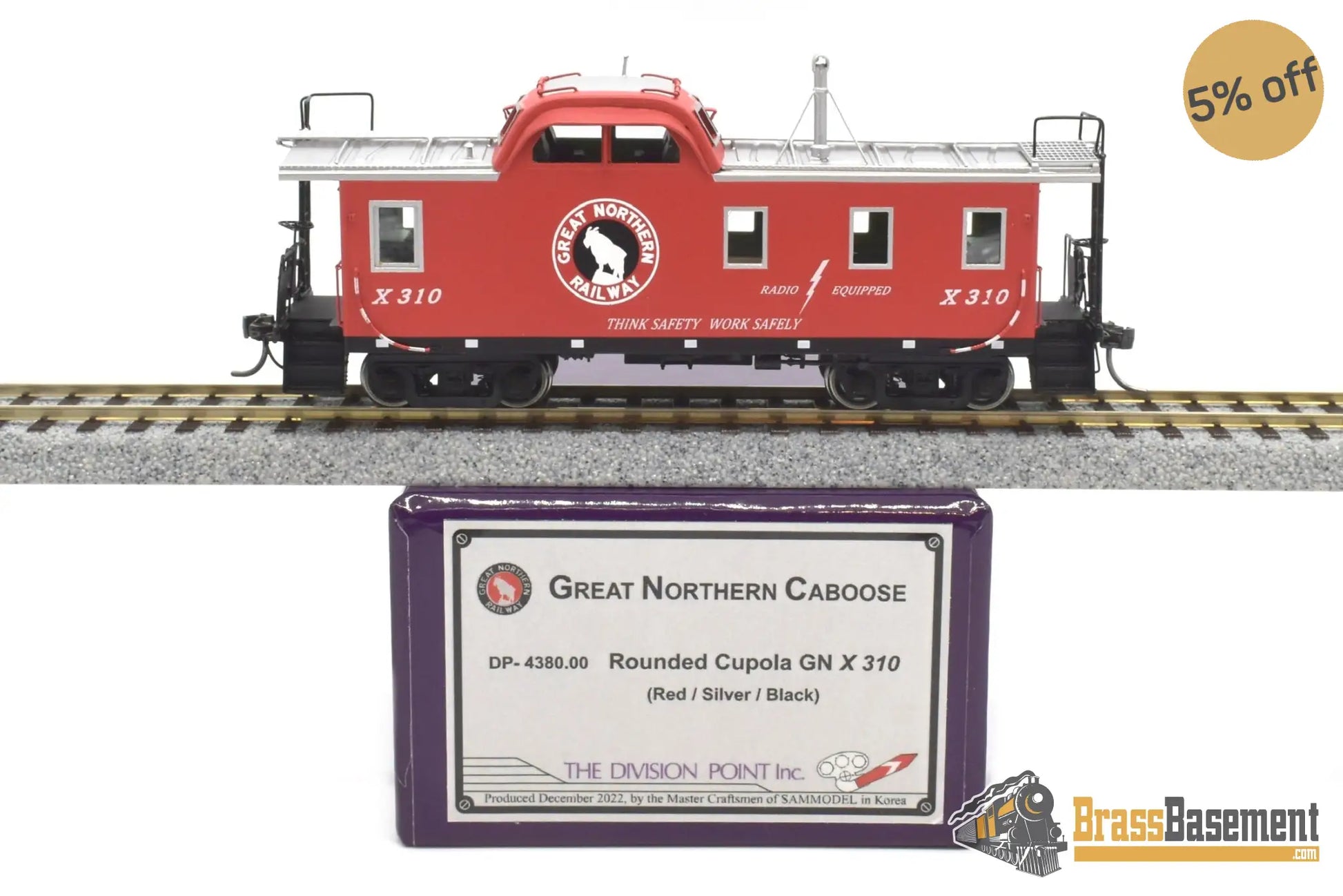 Ho Brass - Dp - 4380.0 Division Point Great Northern Gn X310 Goat Herald! New Caboose