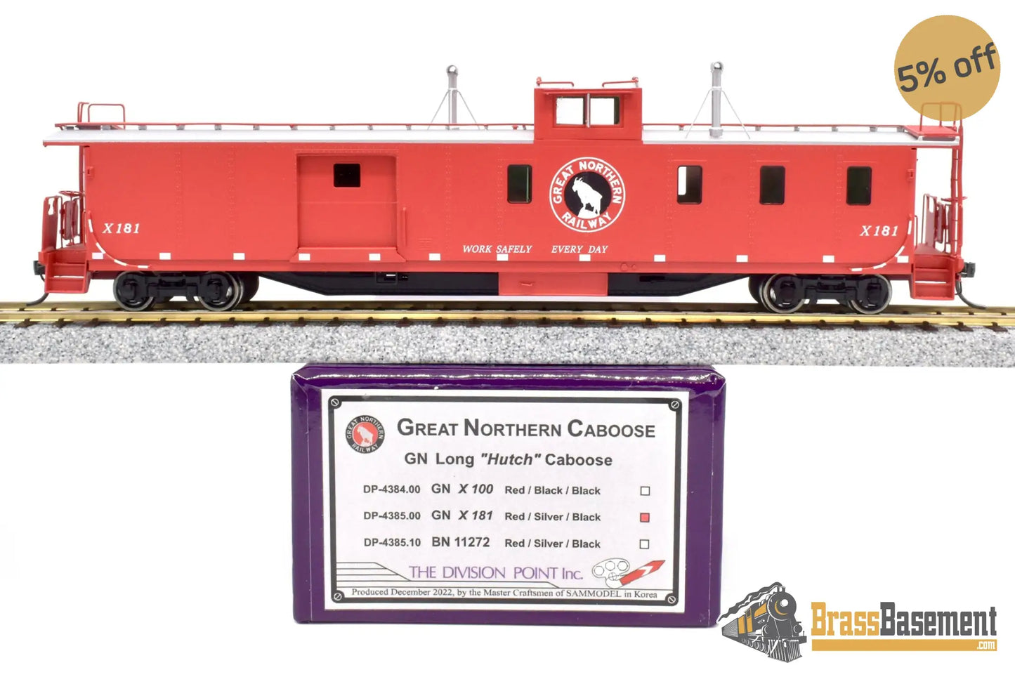 Ho Brass - Dp - 4385.00 Division Point Great Northern Gn ‘Hutch’ Baggage - Caboose New Caboose
