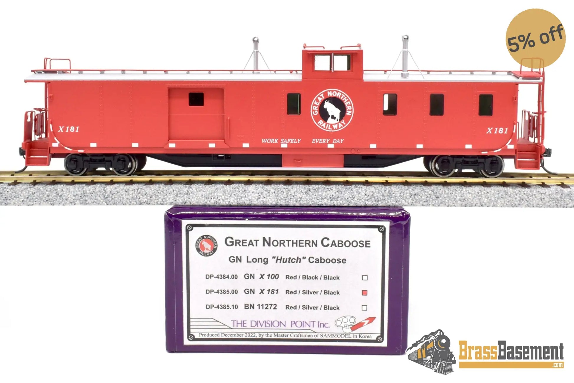 Ho Brass - Dp - 4385.00 Division Point Great Northern Gn ‘Hutch’ Baggage - Caboose New Caboose