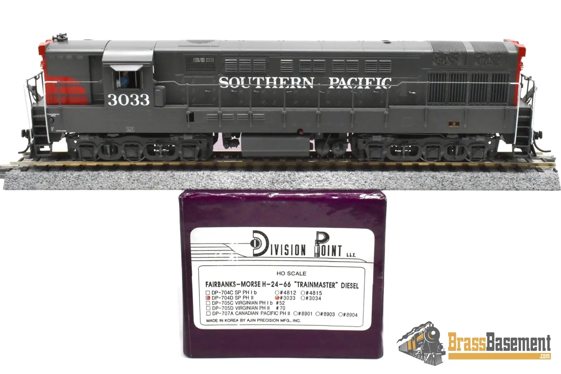 HO Brass - DP-704D Division Point Southern Pacific Trainmaster H-24-66 PH2 #3033 - F/P Diesel