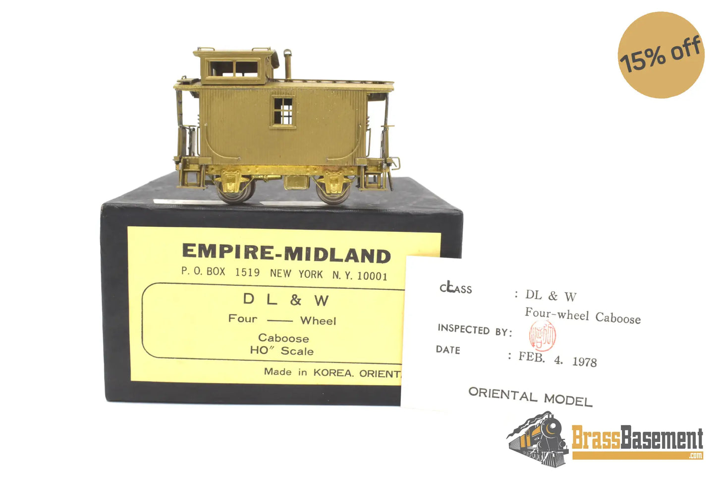 Ho Brass - Empire Midland Dl&W Lackawanna Caboose Unpainted Mint