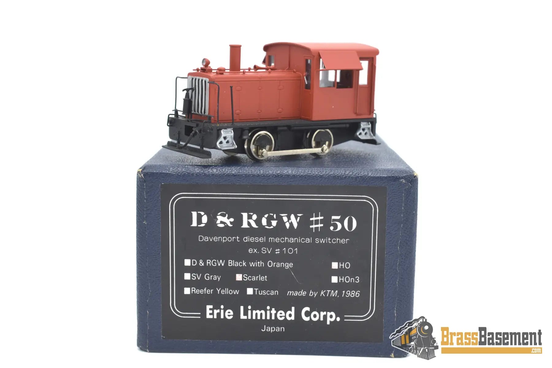 Ho Brass - Erie Limited D&Rgw Rio Grande #50 Davenport Siderod Switcher Orange Diesel
