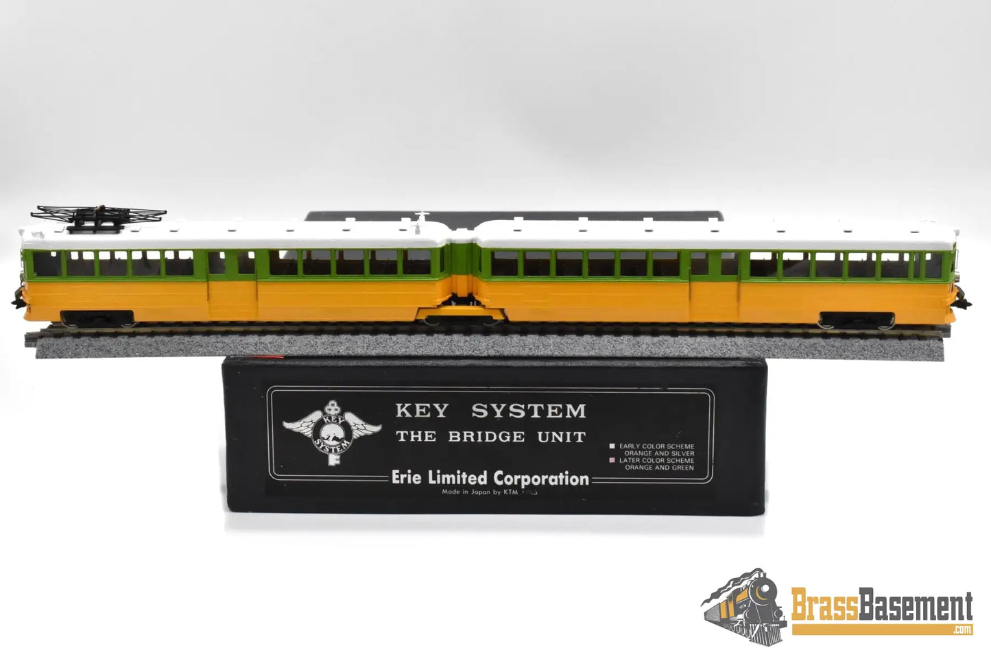 HO Brass - Erie Limited Key System Bridge Unit Late Orange & Green Scheme - Runs Well Interurban