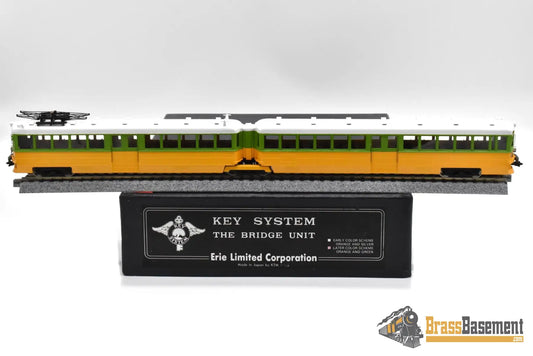 HO Brass - Erie Limited Key System Bridge Unit Late Orange & Green Scheme - Runs Well Interurban