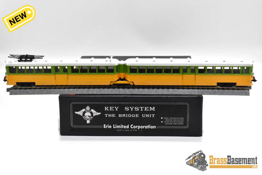 HO Brass - Erie Limited Key System Bridge Unit Late Orange & Green Scheme - Runs Well Interurban