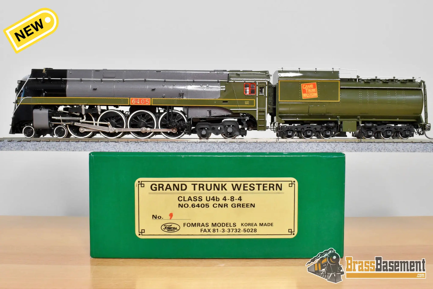 HO Brass - Fomras Grand Trunk Western GTW U4b 4-8-4 #6405 Streamlined - Green FP MINT Steam