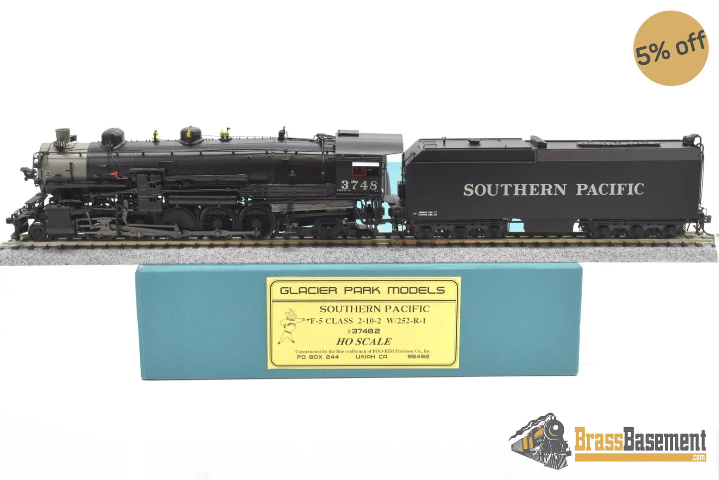 Ho Brass - Gpm 3748.2 Southern Pacific F - 5 2 - 10 - 2 #3748 Factory Paint 252 - R - 1 Tender!