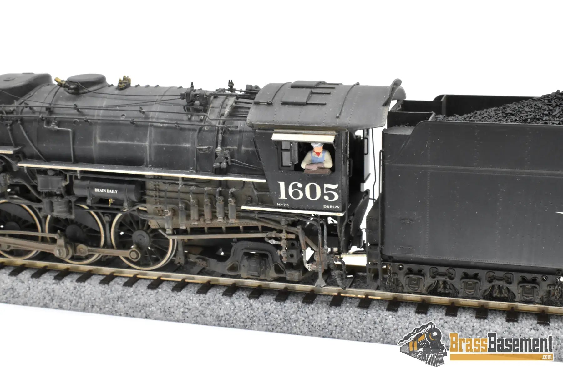 HO Brass - GPM D&RGW Rio Grande M-75 4-8-2 #1605 1950s - F/P Spoelma Weathering Steam