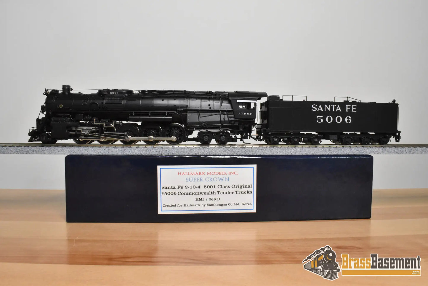 HO Brass - Hallmark 069D ATSF Santa Fe 2-10-4 #5006 - Samhongsa FP Commonwealth Tender Truck - Steam