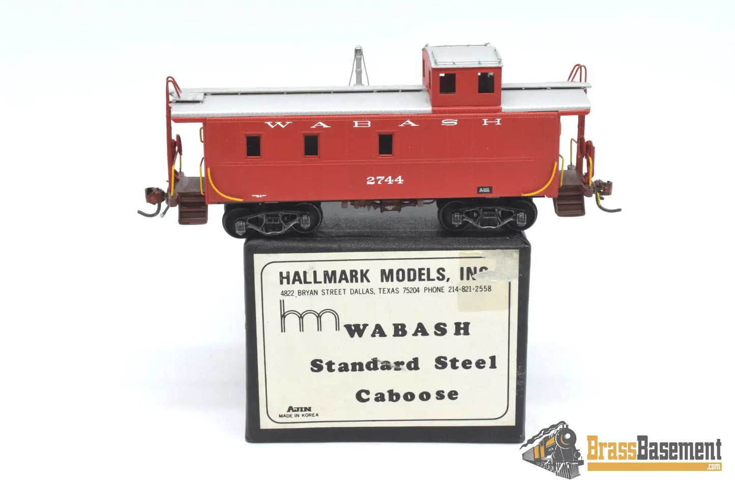 Ho Brass - Hallmark Ajin Wabash Standard Steel Caboose #2744 Custom Painted Red Freight