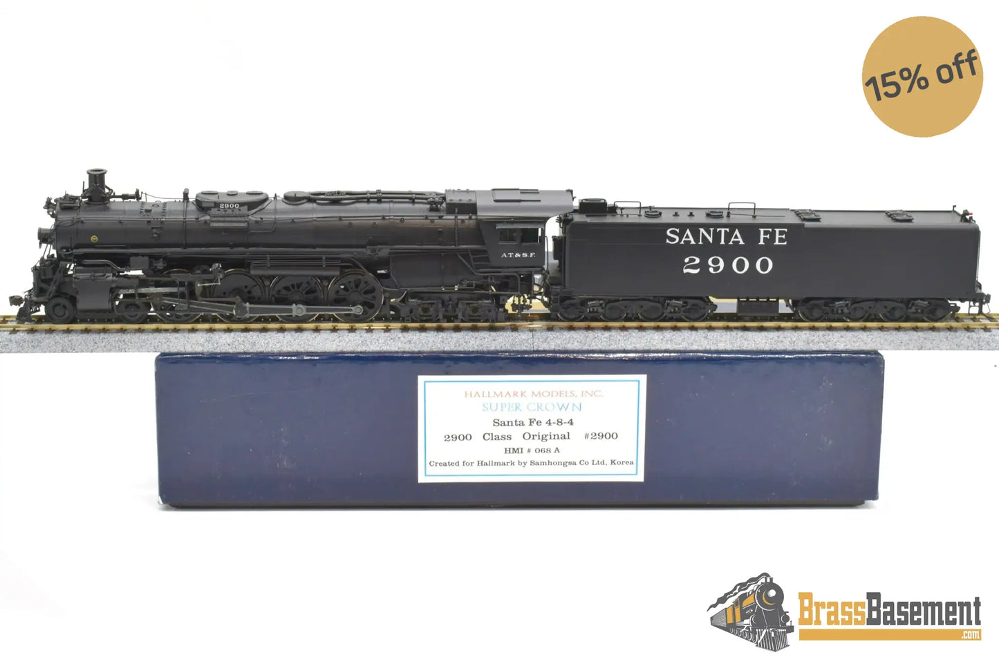 Ho Brass - Hallmark Atsf Santa Fe 4 - 8 - 4 #2900 Original Rods Samhongsa F/P Steam